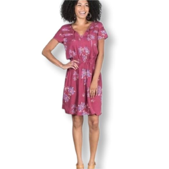 Matilda Jane Plum Floral Dress XS Feminine Demure Career Casual Spring Summer - Picture 1 of 10